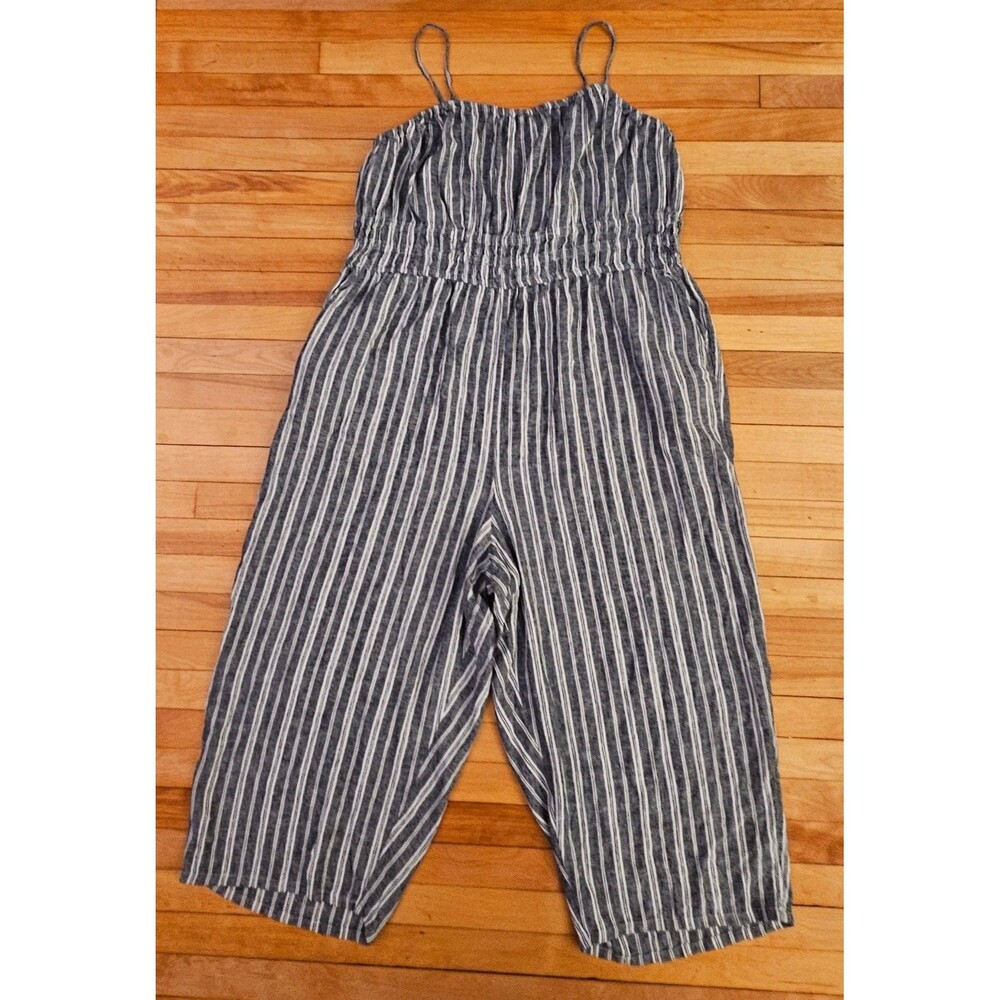 NWT Old Navy Linen Blend Navy White Stripe Cami Jumpsuit 3X 559566